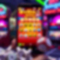 A vibrant mobile bingo interface showcasing colorful cards and digital markers