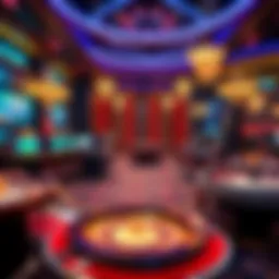 Conceptual illustration of online live casino gaming environment