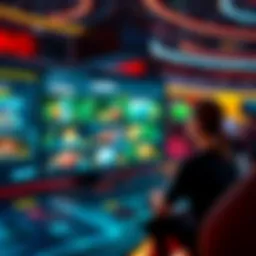 A futuristic online casino interface showcasing various games.